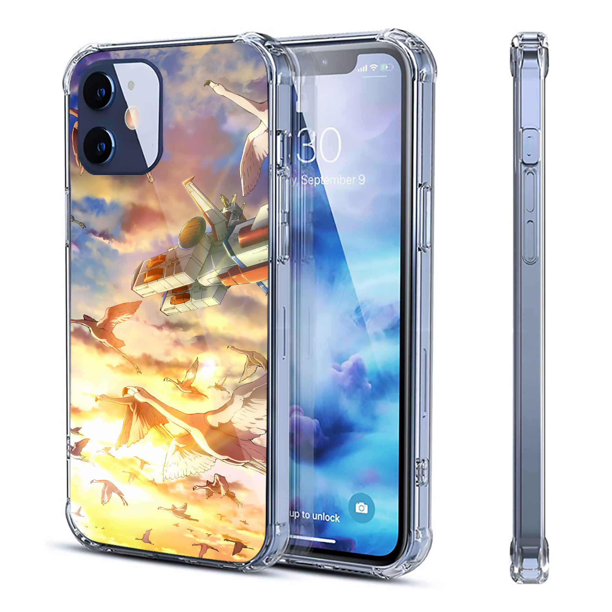 （画像用） 機動戦士ガンダム Mobile Suit Gundam 【iPhone 12シリーズ対応】透明スマホケース（クリアソフトケース）